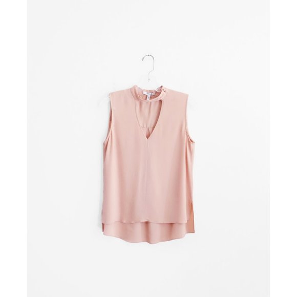 10 Crosby Derek Lam Light Blush Pink Voile Sleeveless Blouse Shell Top size 6 - Picture 3 of 15